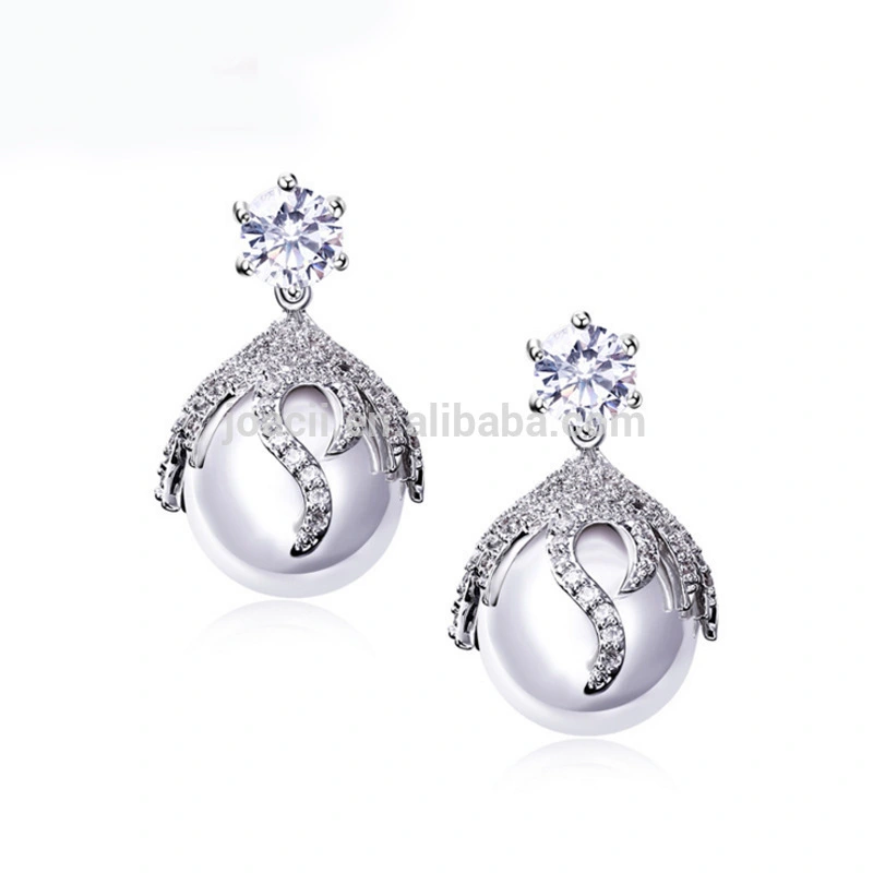 Front-Back Pearl Drop Earring Joacii S925 Silver Jewelry Fashion Occident Simple Style with18k Gold Plated for Girls and Women 1