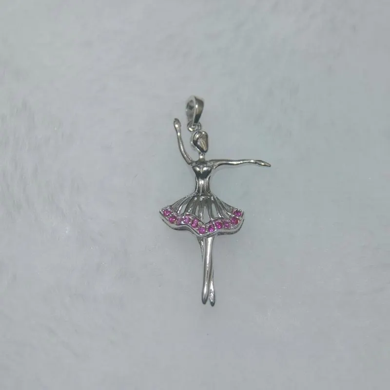 Joacii Ballet Girl Jewelry Pendant Sterling Silver Crystal Necklace Pendant 1
