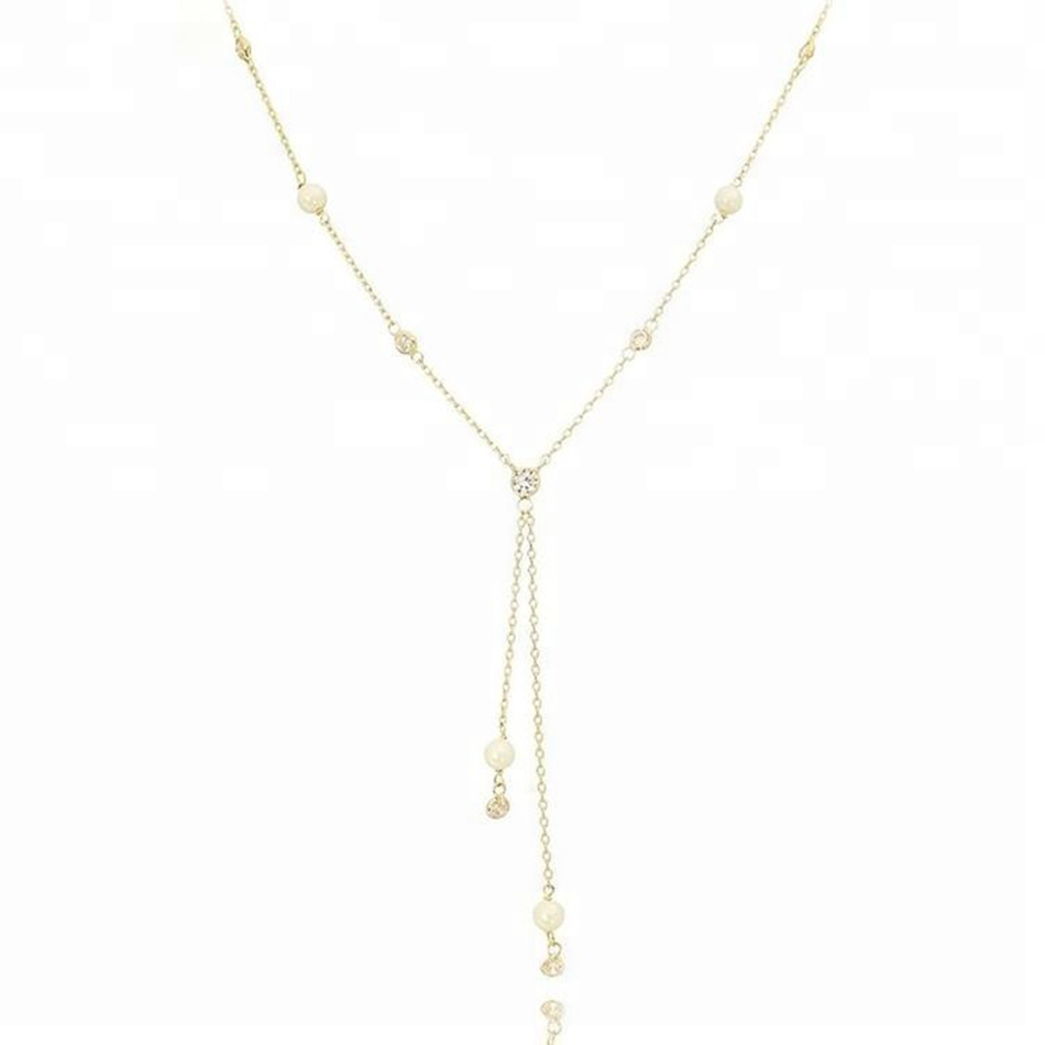 Custom Latest Design Saudi zircon long chain layered Gold Jewelry Necklace 1
