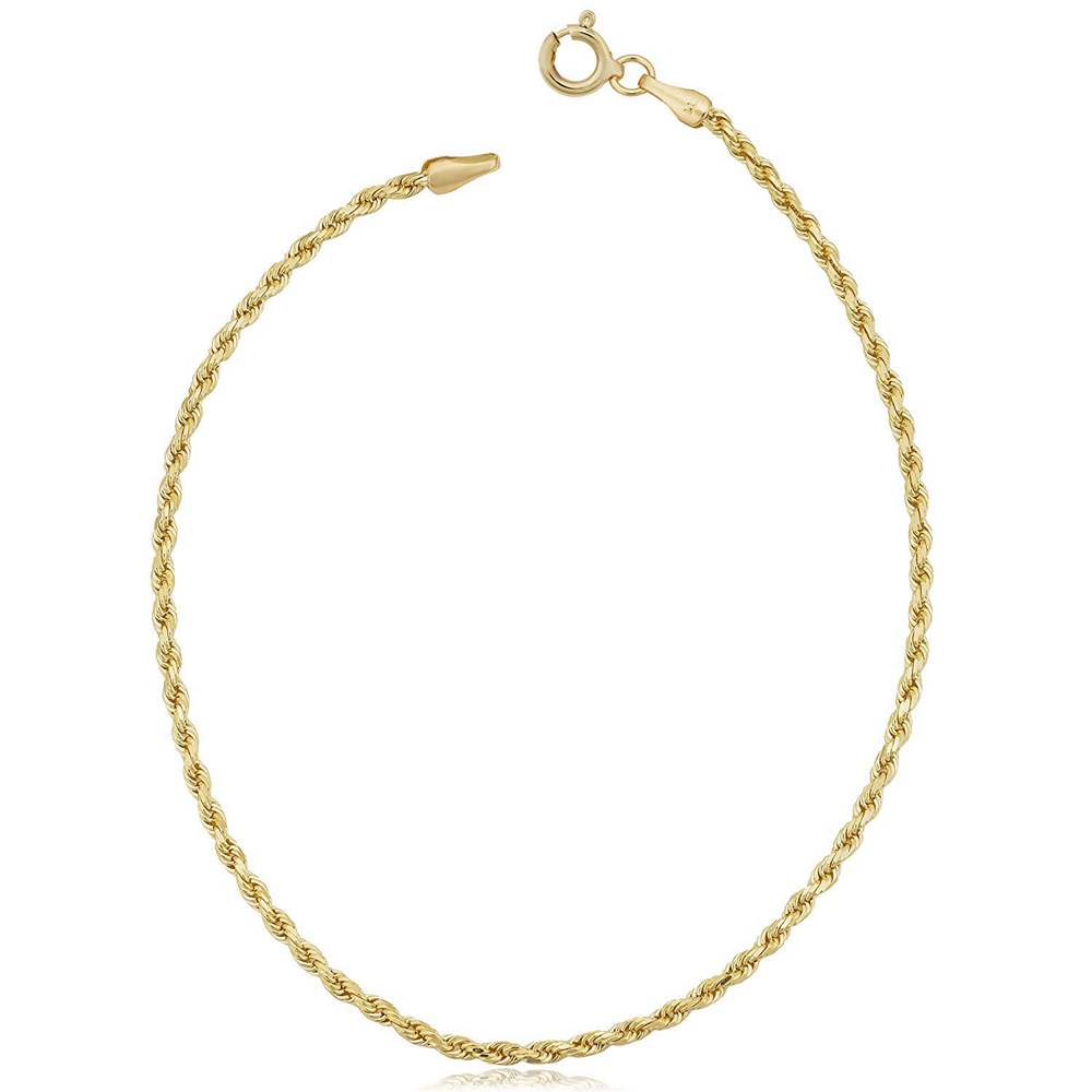 Custom Foot Jewelry Brass Hip Hop Link Braided Twist Thin Chain Knot Anklet 1