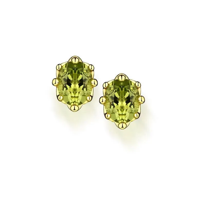 Oval Shape Rose QuartzSterling Silver Stud Earrings Jewelry With Vergulde Sieraden 1