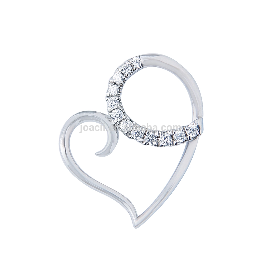 Joacii Heart Shape Design 18K Silver Plated Charm Sterling Silver Pendant 1