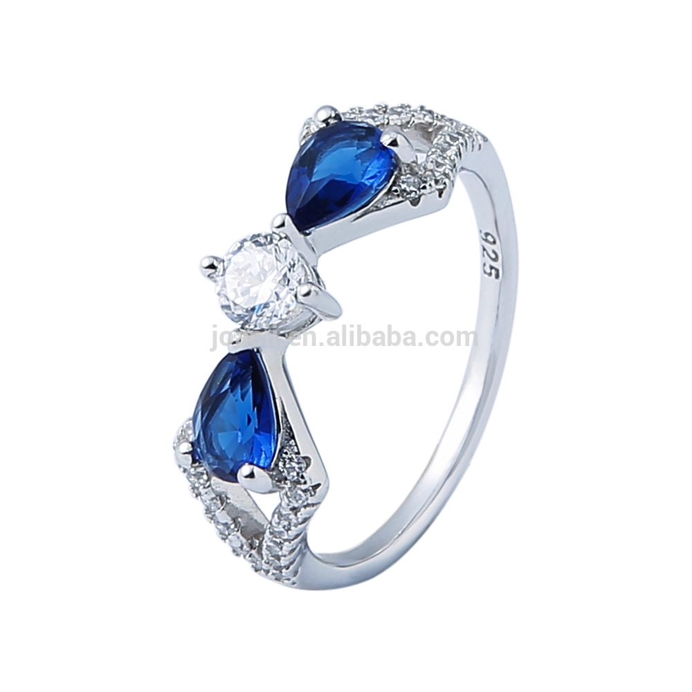 Joacci Fashion Silver 925 Jewelry Sapphire Rings Engagement Wedding Ring 1