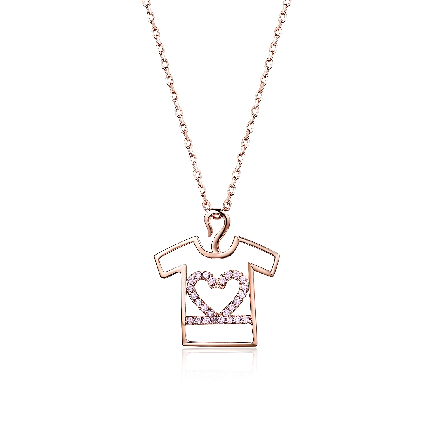 Joacii 925 Sterling Silver Zircon Hollow Clothes Heart Pendant Necklace For Women With Bijoux Femme 1