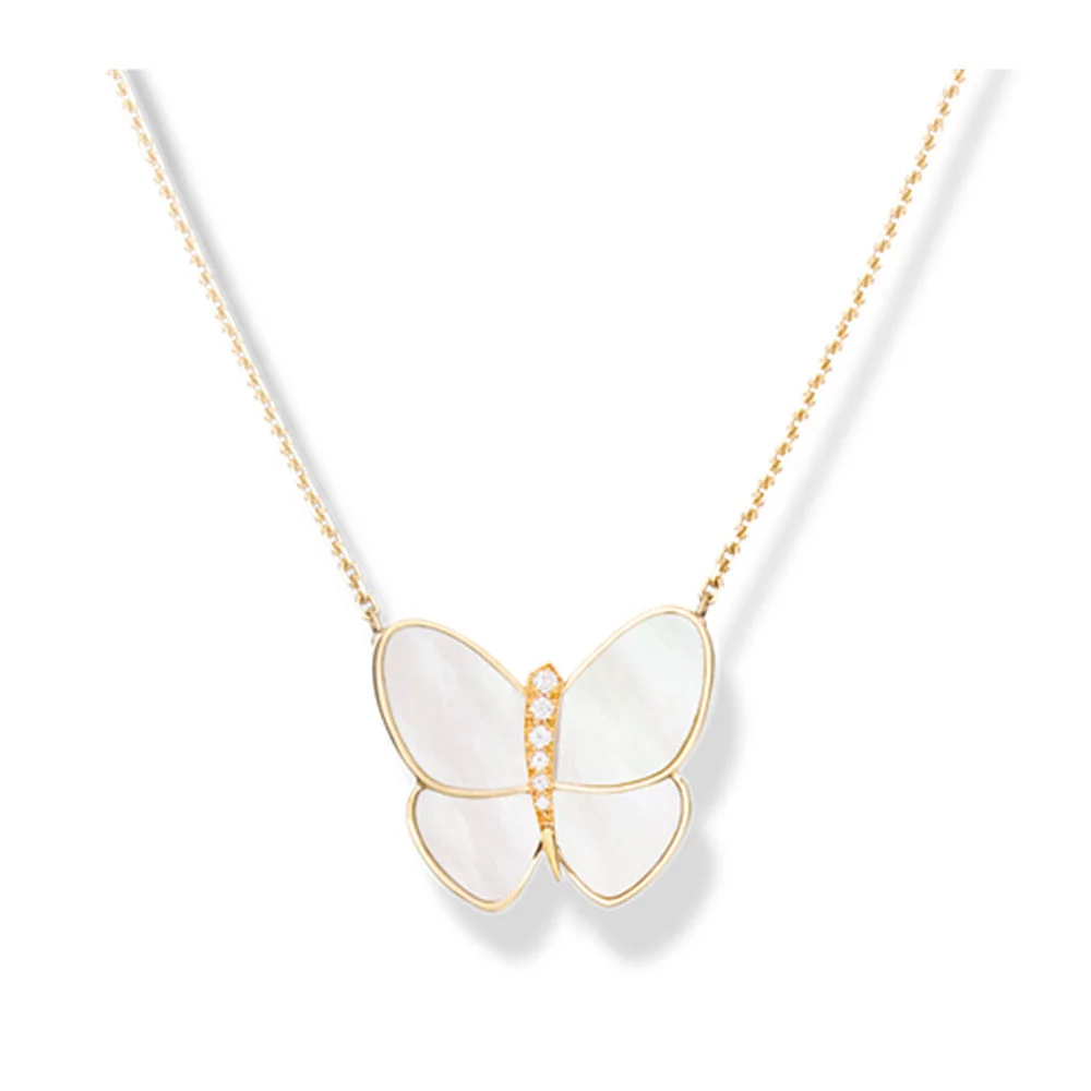 Latest Butterfly Design Shell Color Silver O-Chain Necklace 1