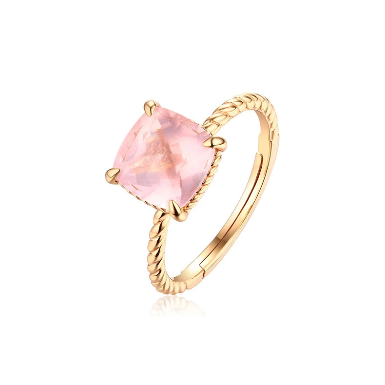 Big Crystal 18K Gold Plated Silver 925 Ring Jewelry 1