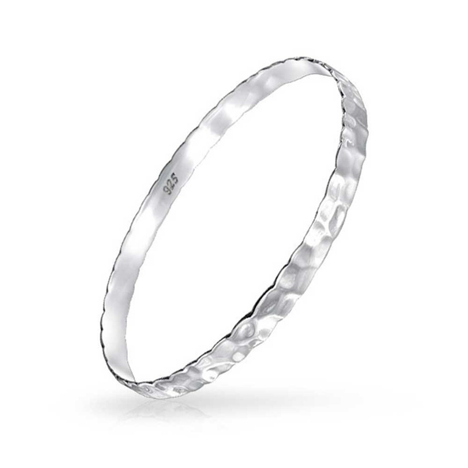 custom 925 ster silver Gold plated braccialetto jewellery hammer hammered bangle cuff bracelet set1 1