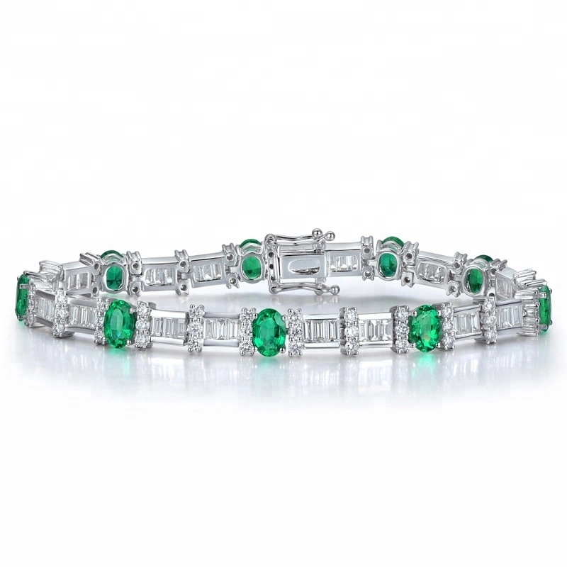 Joacii Women Zircon Bracelets Sterling Silver Natural Jade Tennis Bracelets 1