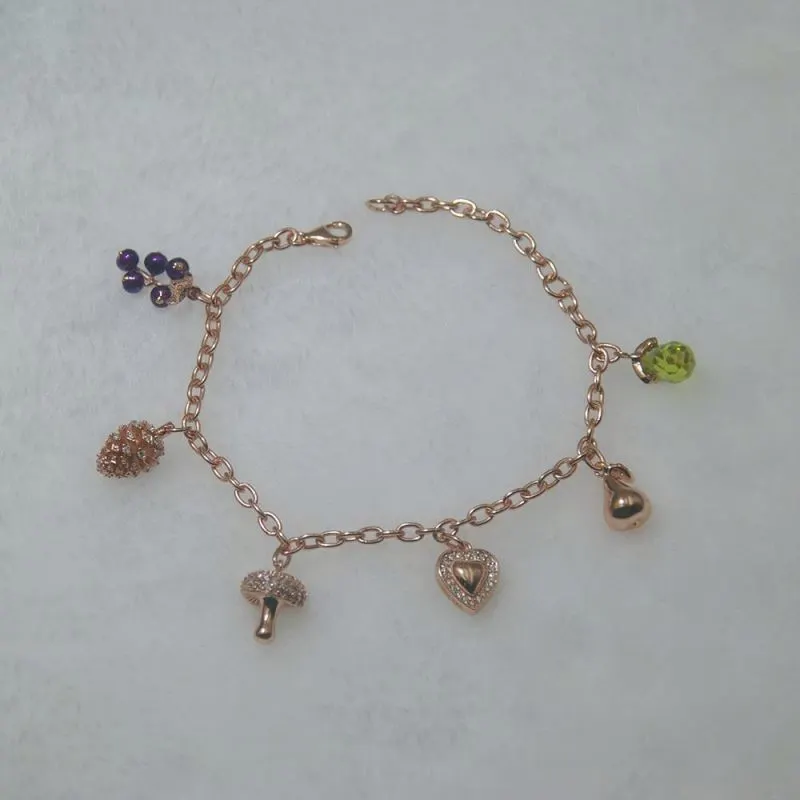 Wholesale Different Shape Rose Gold Plated Chain Bracelet With Gioielleria 1