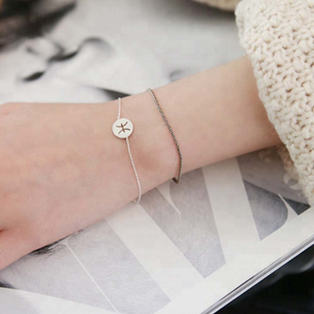 925 Silver Jewelry Full Set Horoscope Charm 12 Zodiac Signs Bracelet 1