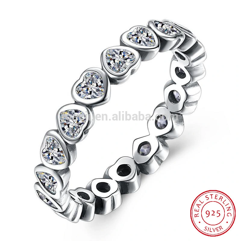 New Fashion Heart Shape 18K Silver Plated Ring Jewelry 1