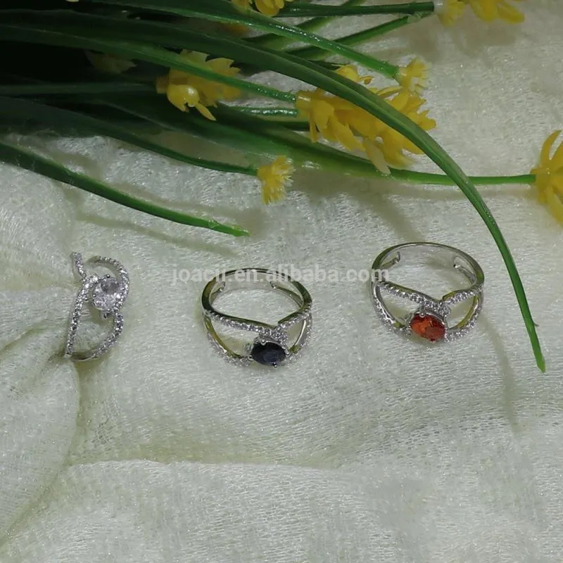 Joacii Silver Wedding Single Stone Finger Couple Ring With Schmuck 1