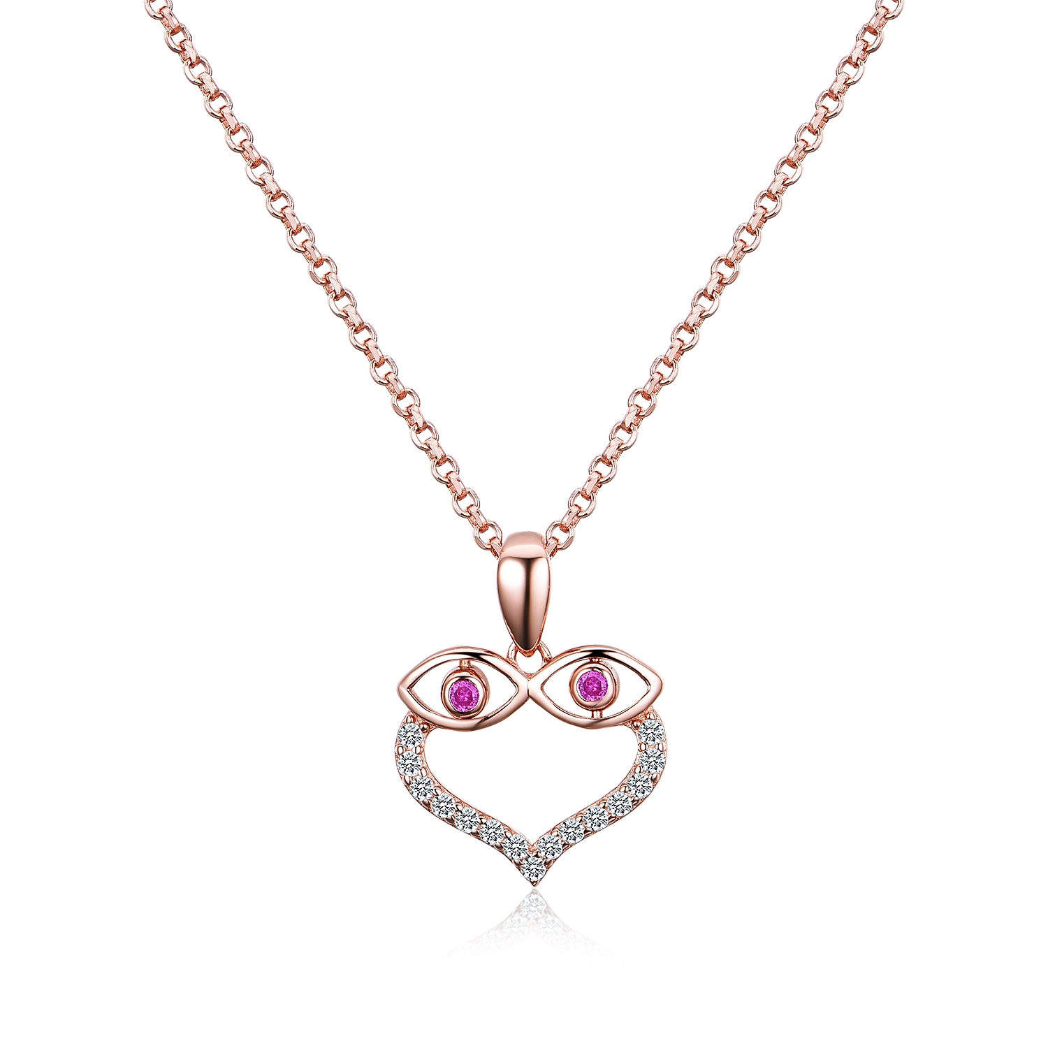 925 Sterling Silver Animal Jewelry Owl Pendant Necklace For Girls Women Zircon With Colar 1