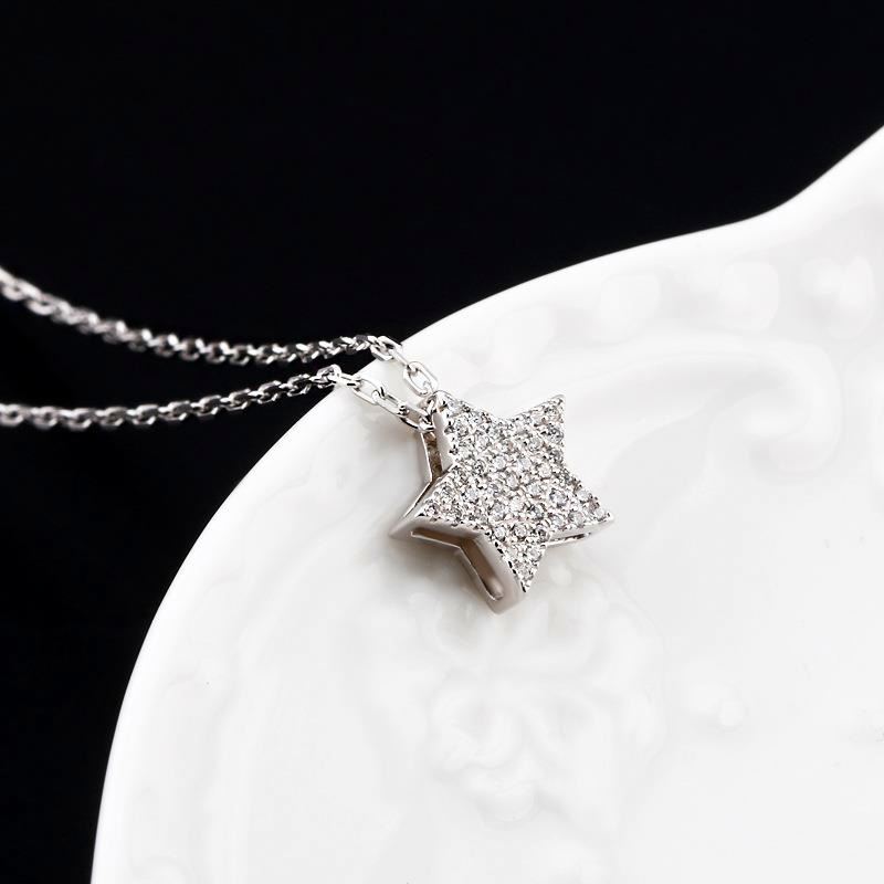 Stylish Five-Pointed Star Silver O-Chain Necklace 2