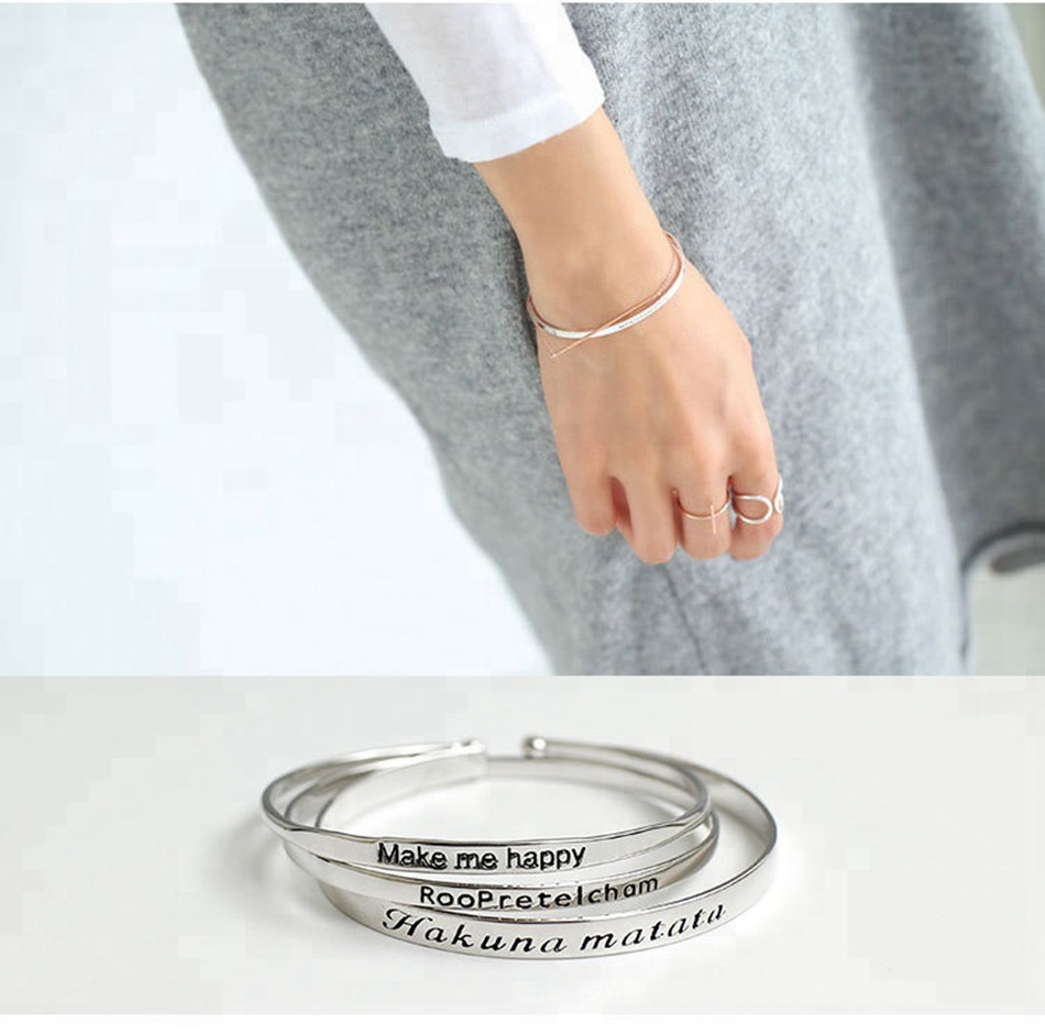 Wholesale women solid sterling silver 925 pure silver open cuff bangle for engrave 1