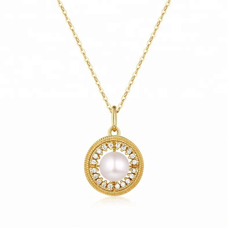 Joacii Women Stylish Pearl Jewelry Natural Pearl S925 Necklace Pendant 1