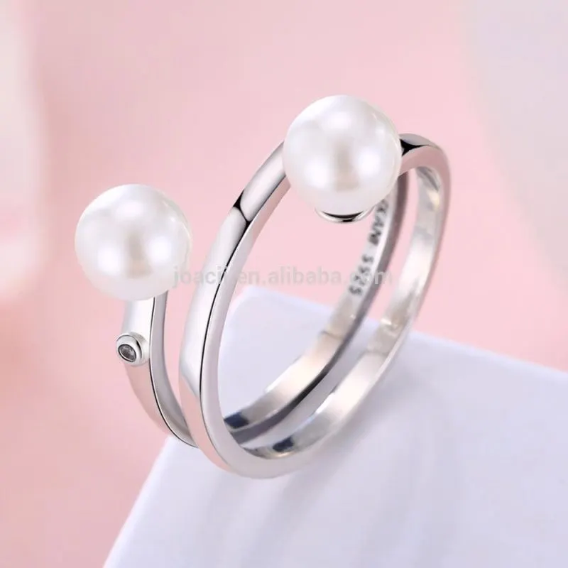 Joacii Women Twisted Design S925 Unique Pearl Engagement Ring With Joyeria 1