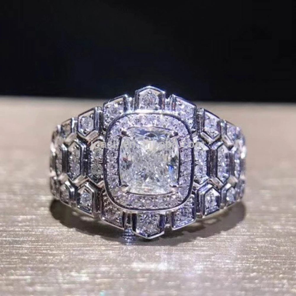 Women'S Wedding Radiant Cut Large Diamond Engagement Ring With Smycken 1