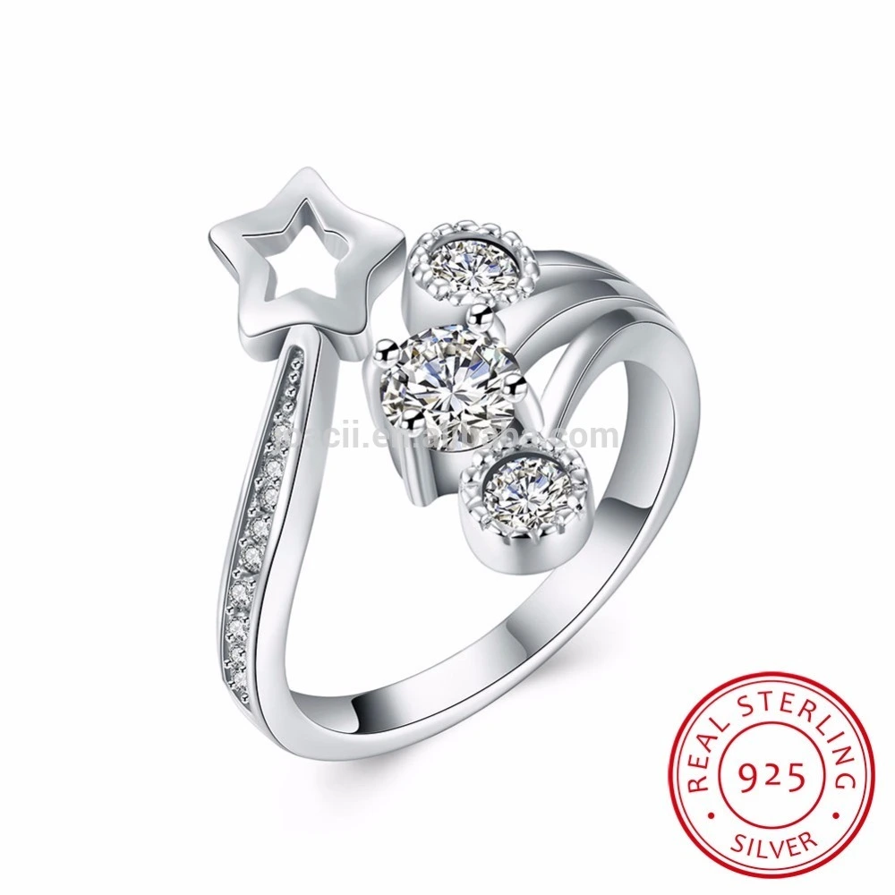 Creative Five-Pointed Star 925 Cz Ring 1