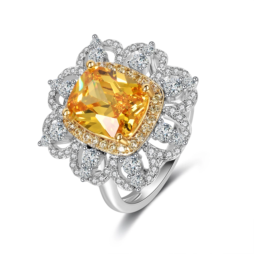 Joacii Classic Big Stone Jewelry Ring Square Shape Colorful Crystal Cluster Rings 1