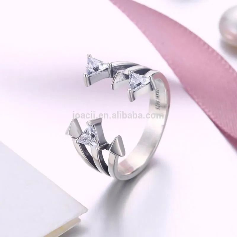 White Gold Plating 925 Sterling Silver Diamond Ring for Women 1