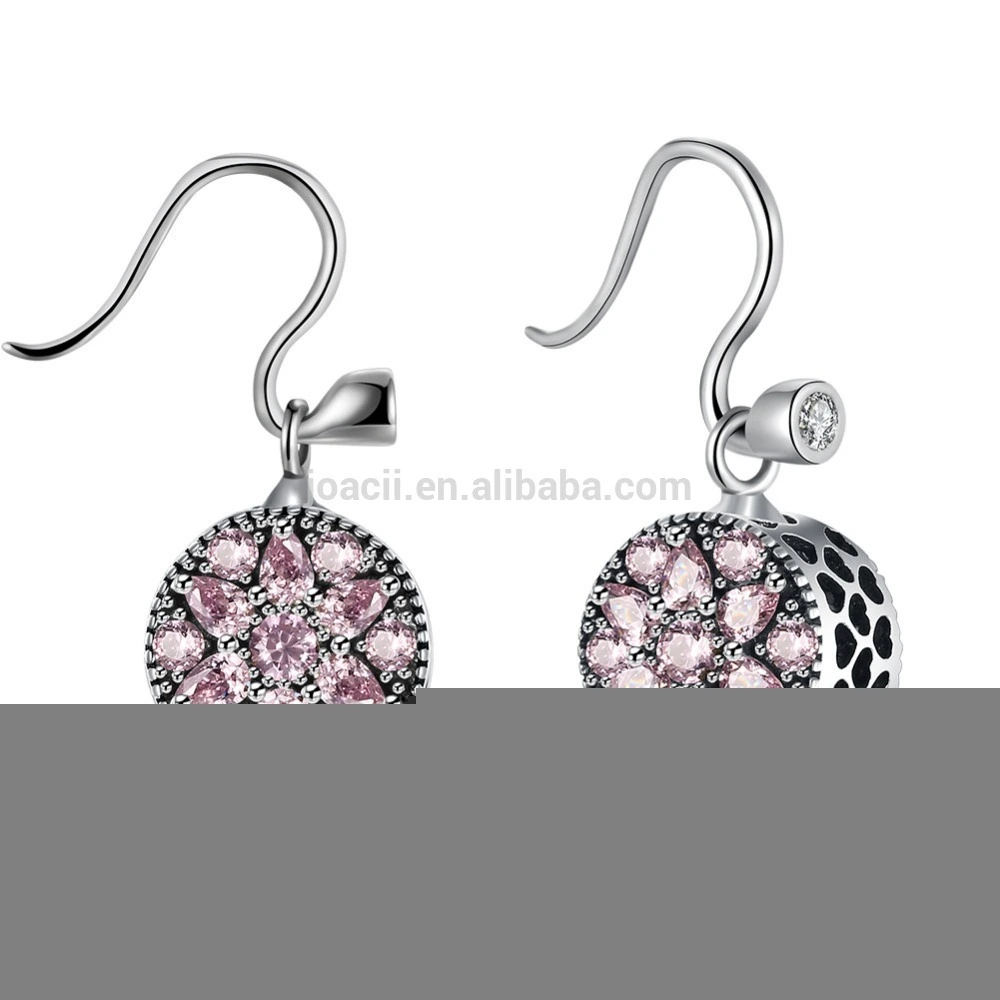 Joacii Women Round Shape Elegant Crystal Design Jewelry Charm Earring 1