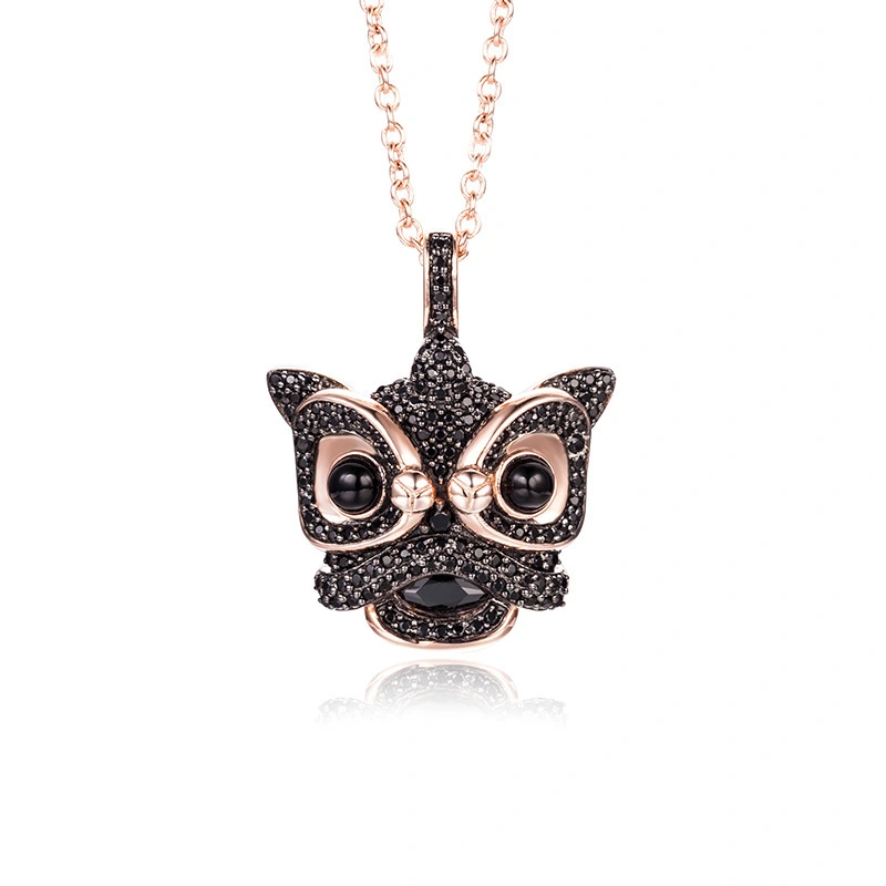 Beautiful Rose Gold LionDesign SilverJewelry Zircon Pendant Necklace 1