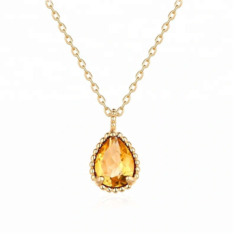 Joacii Entry Lux Style Citrine Pendant 925 Silver Necklace Pendant For Custom Natural Gemstones Set 1