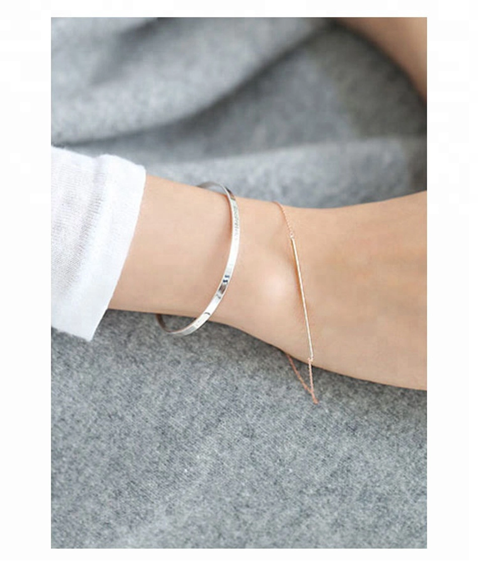 Wholesale women solid sterling silver 925 pure silverengrave open cuff bangle 1