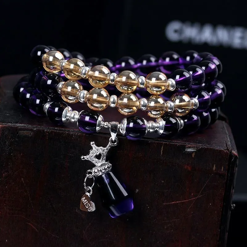 Brazilian Natural Stone Bracelet Silver Perfume Bottle 1