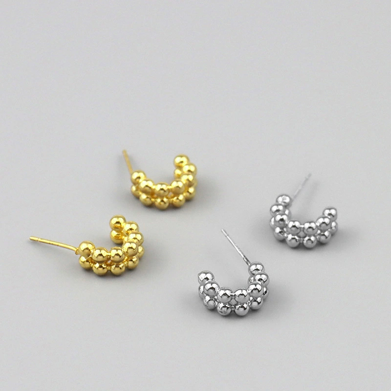 Design 925 sterling silver seed beads chain earrings 1