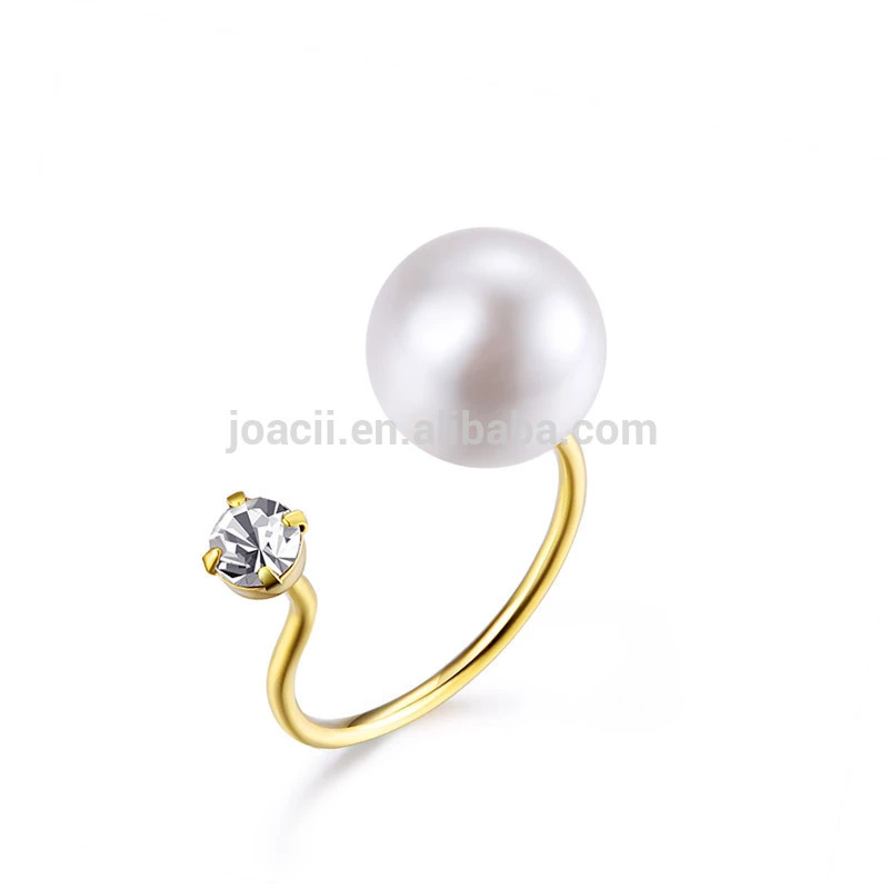 Joacii Wholesale Sterling Silver Jewelry New Design Pearl Finger Ring 1