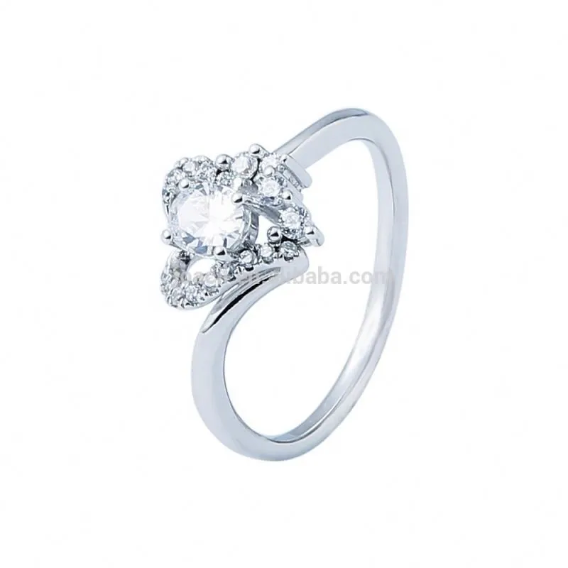 Joacii Wholesale New Design 18K Plated Heart Shape Silver Engagement Ring With Patella Aurum Jewelry 1
