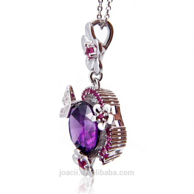 Women and Girls AAA Cubic Zircon18K Gold Plated Environmental Copper charming Flower Shape Chain Jewelry Pendant Necklace 1