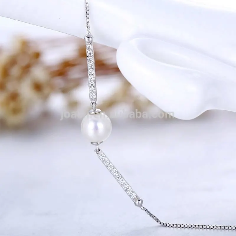Joacii 18k white gold plated women bracelet with freshwater pearl 1