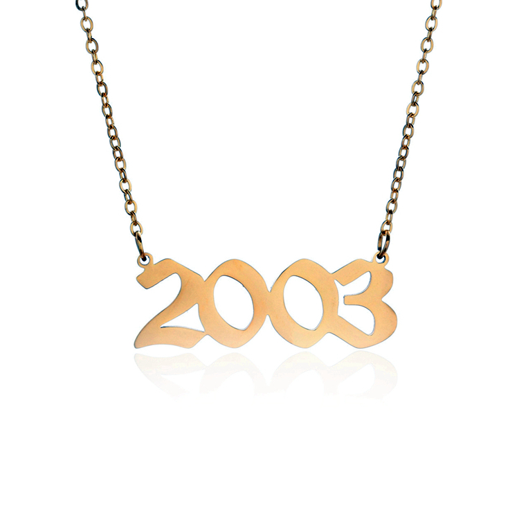 Joacii Custom Stainless Steel Crown Birth Year Necklace Renqing For Joalheria 1