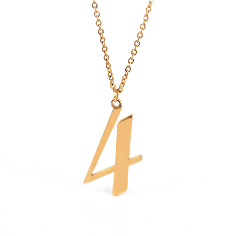 Joacii Custom Stainless Steel Rose Gold Old English Font Necklace Crystal Zircon Year Pendant Necklaces For Korut 1