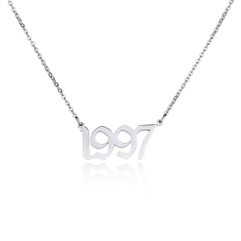 Joacii Custom Stainless Steel Birth Trendy Year Necklace 1980'S-2020'S For Halskette 1