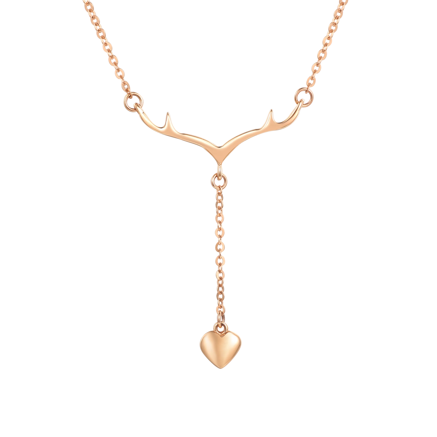 Joacii 925 Sterling Silver 18K Deer Long Ahain Heart Animal Antlers Necklace For Christmas Present With Nainen Koruja1 1