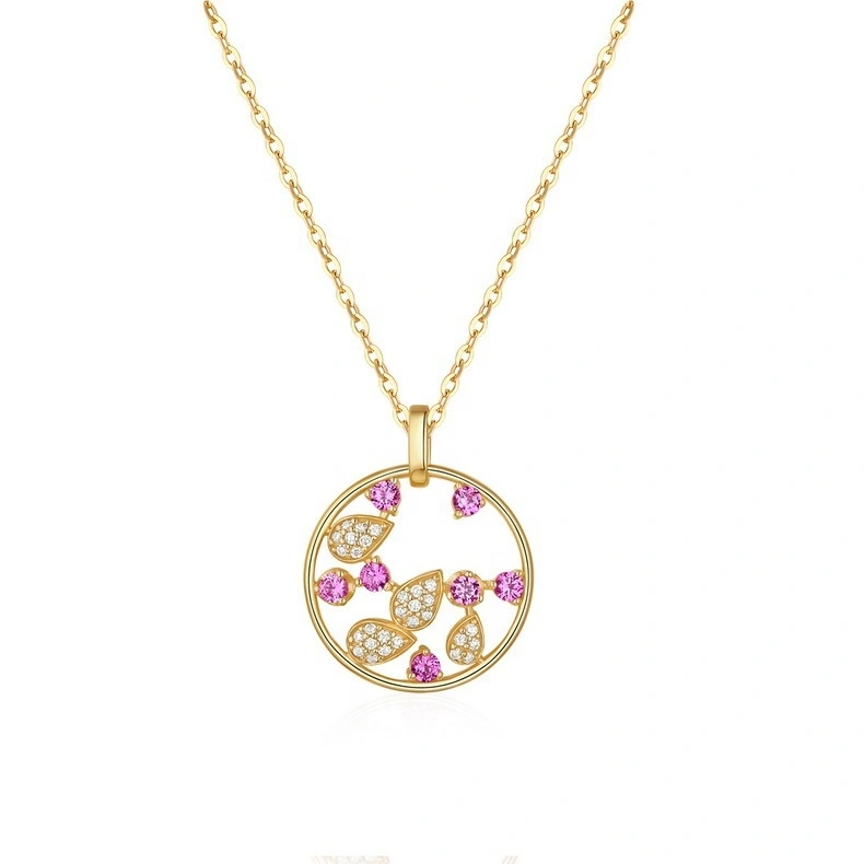 Joacii Solides oroor massif Women Diamond Fine Jewelry 14K Gold Hollow Necklace1 1