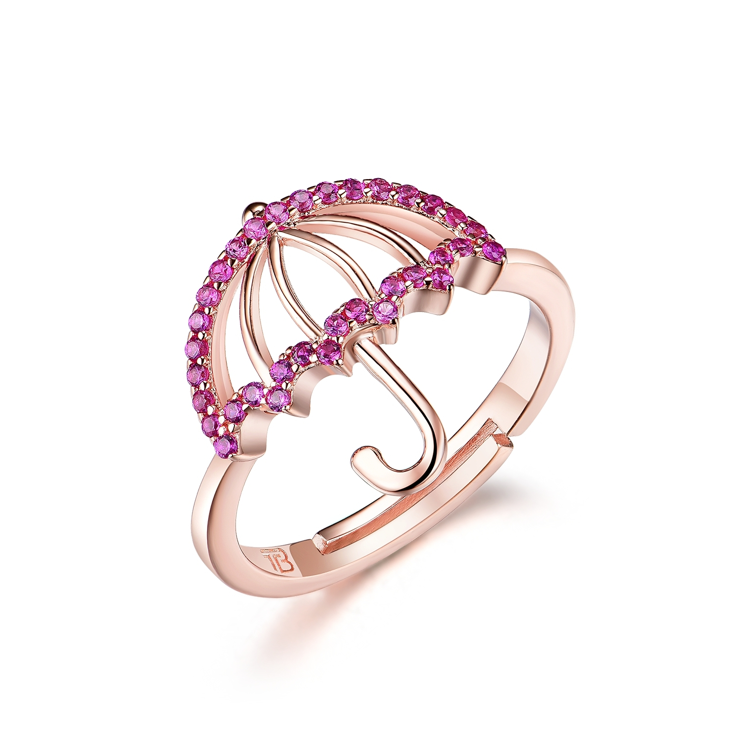925 Sterling SilverRaindrop Umbrella ShapedRing With Anillo1 1