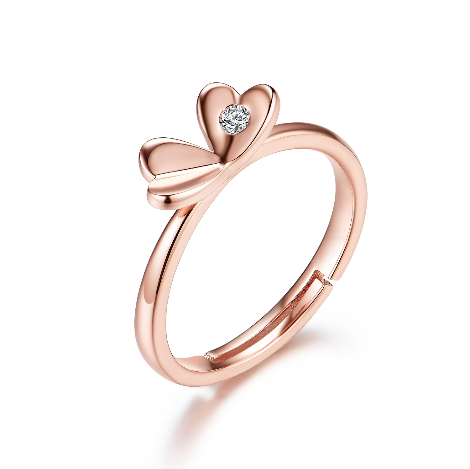 New Joacii 925 Sterling Silver Zircon Double Sided Heart Layer Shaped Pendant Ring With Frauenschmuck1 1