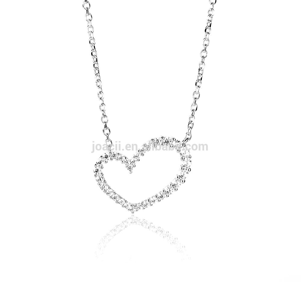 Women Fashion 925 Sterling Silver Heart Necklace1 1