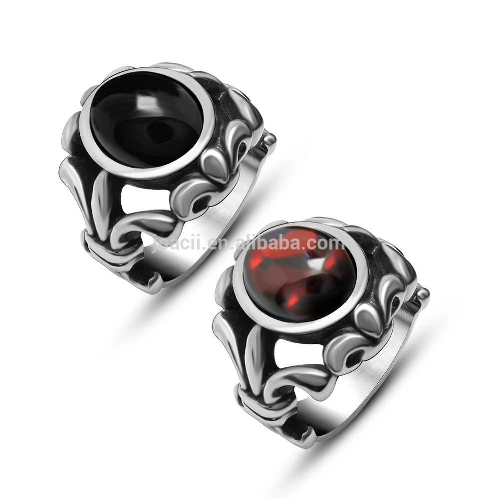 Stainless Steel Jewelry Gemstone Ring Set 1