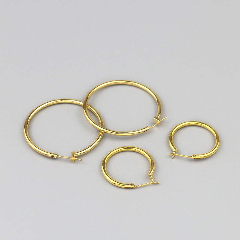 925 sterling silver 18k Latest designs ankara gold plated copper tube hoop earring1 1