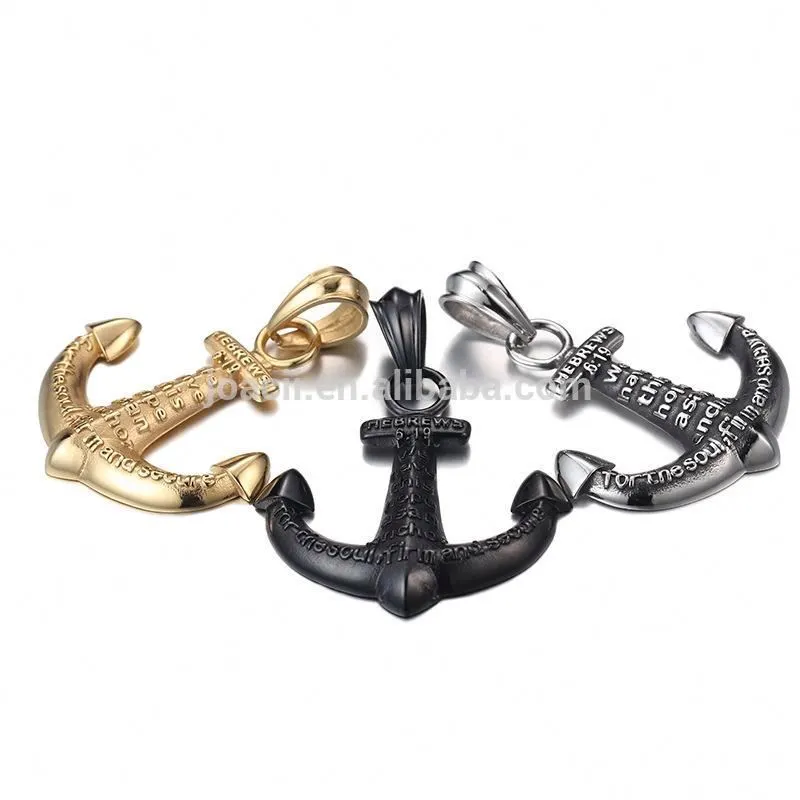 Anchor Design Men'S Three Color Option Necklace Pendants With Joalheria 1