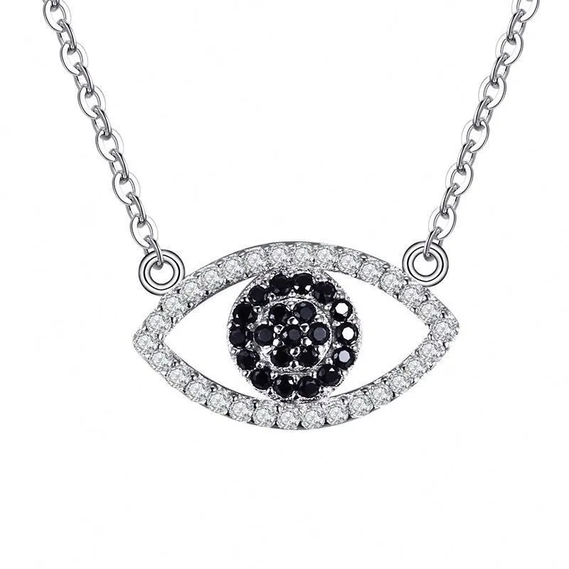 Joacii Unique Eye Shape Design Aaa Cz Zircon S925 Silver Pendant Necklace With Smycken1 1
