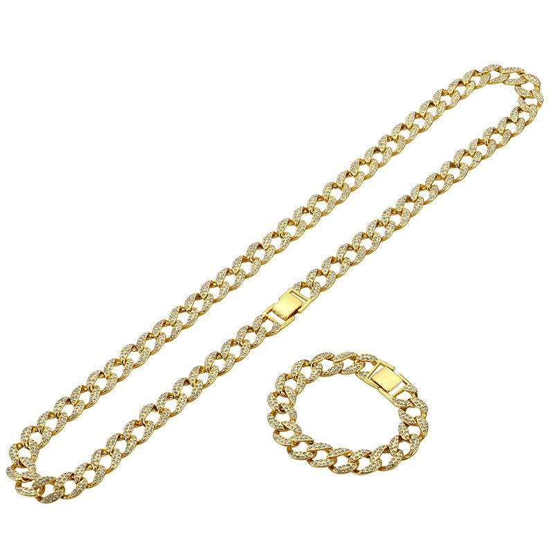 Joacii Men Chain Necklace Miami Cuban Link Choker Set In Yellow Gold With Joyeria De Mujer 1