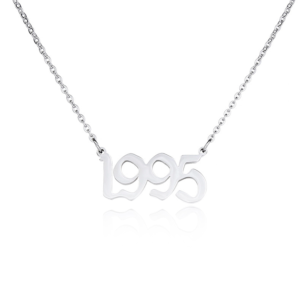 Joacii Custom Stainless Steel Number Necklaces With Of Birth Year Necklace 18K Gold Plated For Schmuck 1