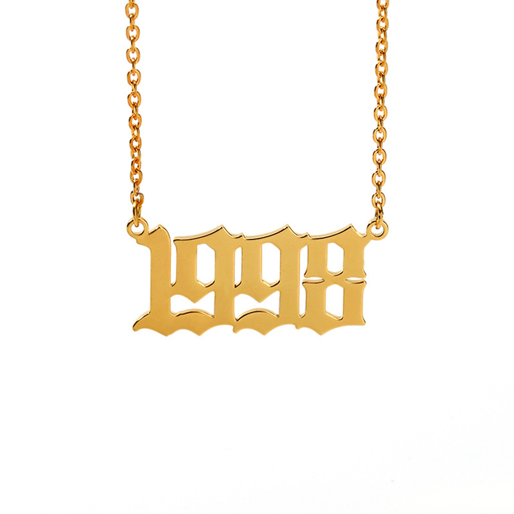 Joacii Stainless Steel Custom Free Shipping Whole Sale 18K Gold Birth Year Necklace For Joyeria 1